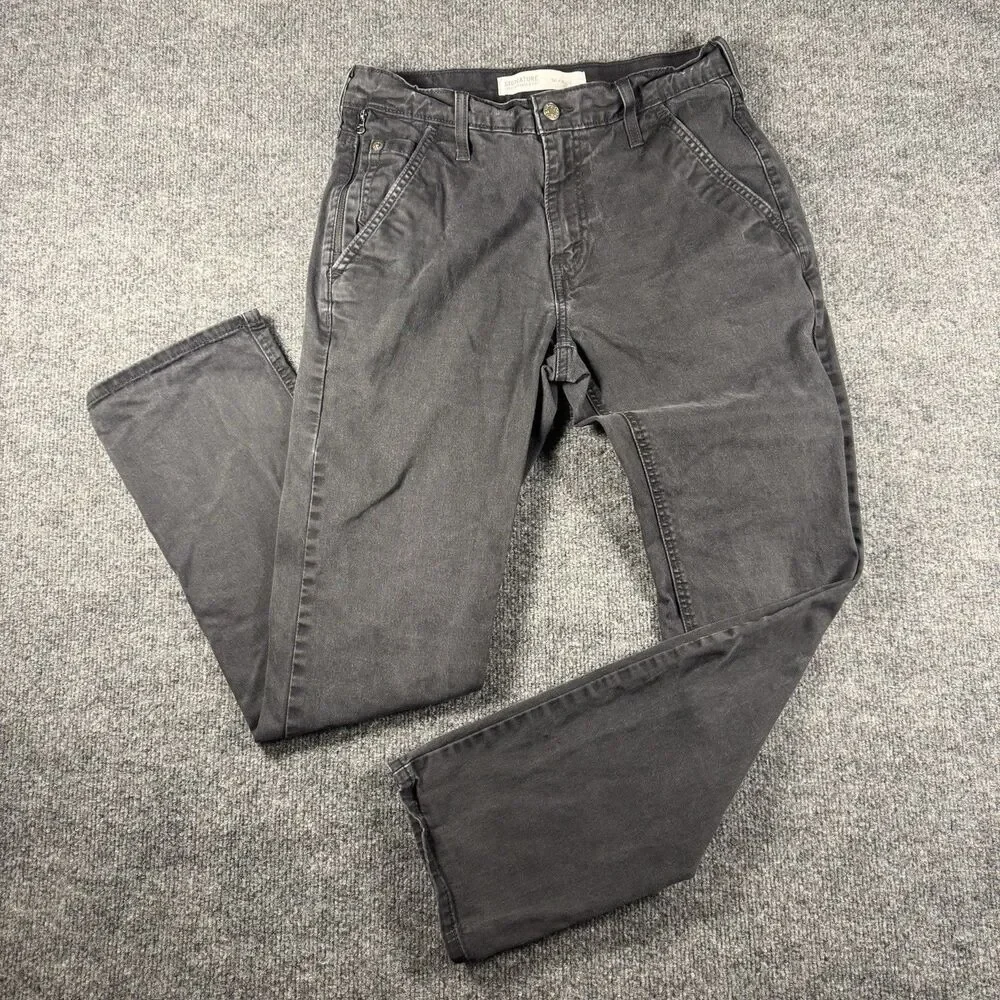 Signature By Levis Strauss Athletic Fit Jeans Mens 32X30 Black Mid Rise